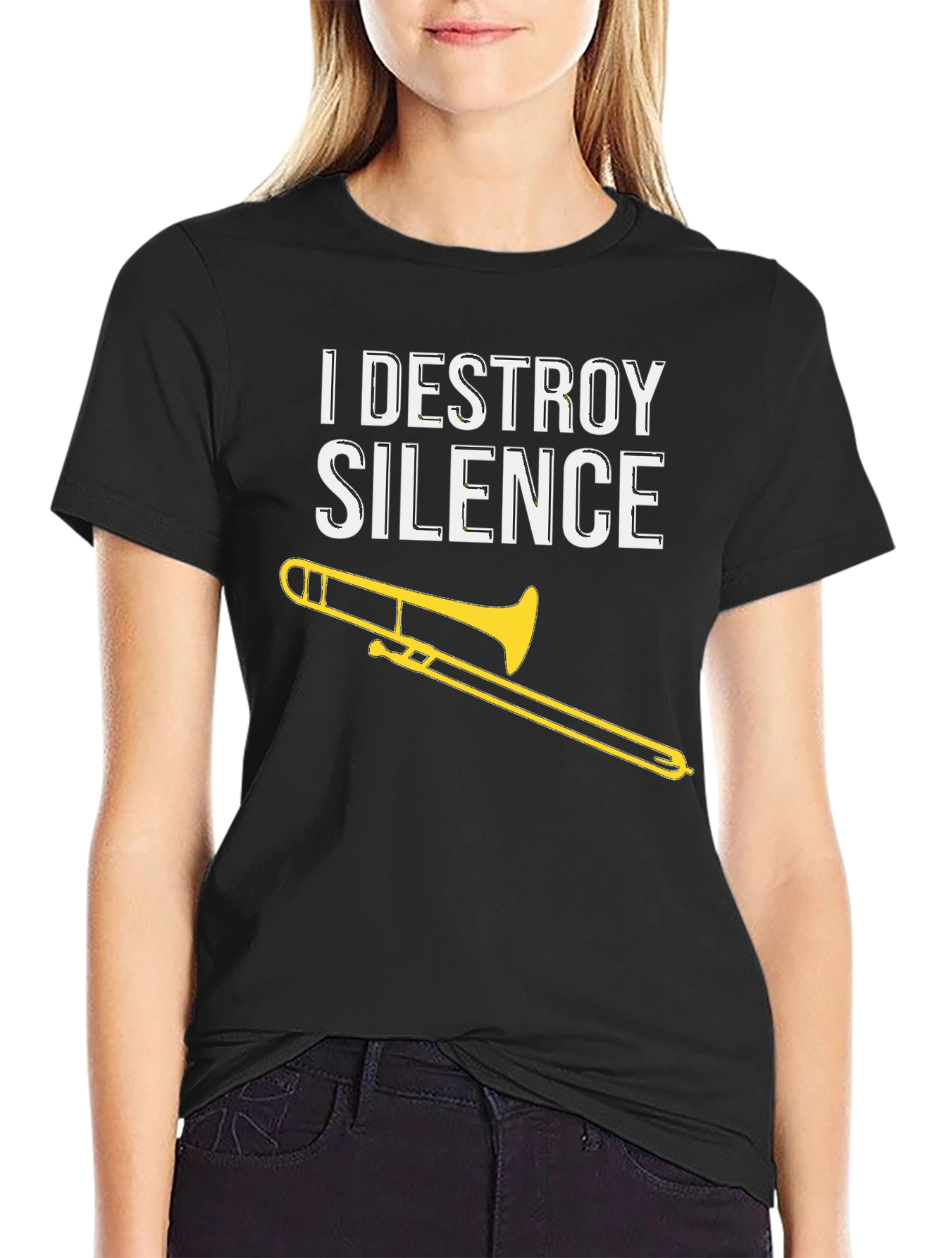 I Destroy Silence Trombone T-Shirt - Musician Gift