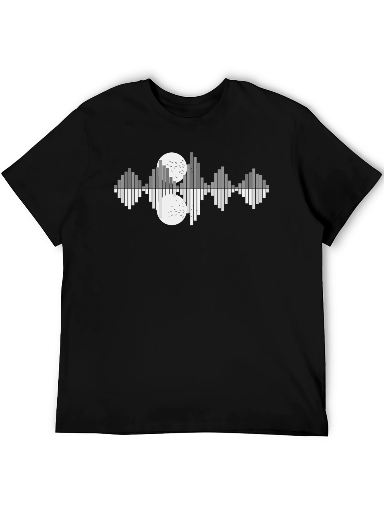 Modern Soundwave Reflective Graphic T-Shirt