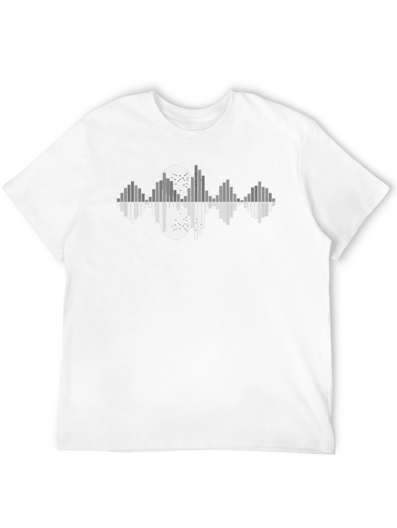 Modern Soundwave Reflective Graphic T-Shirt