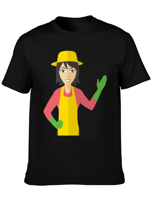 Gardener Graphic Tee - Unique Cartoon Design