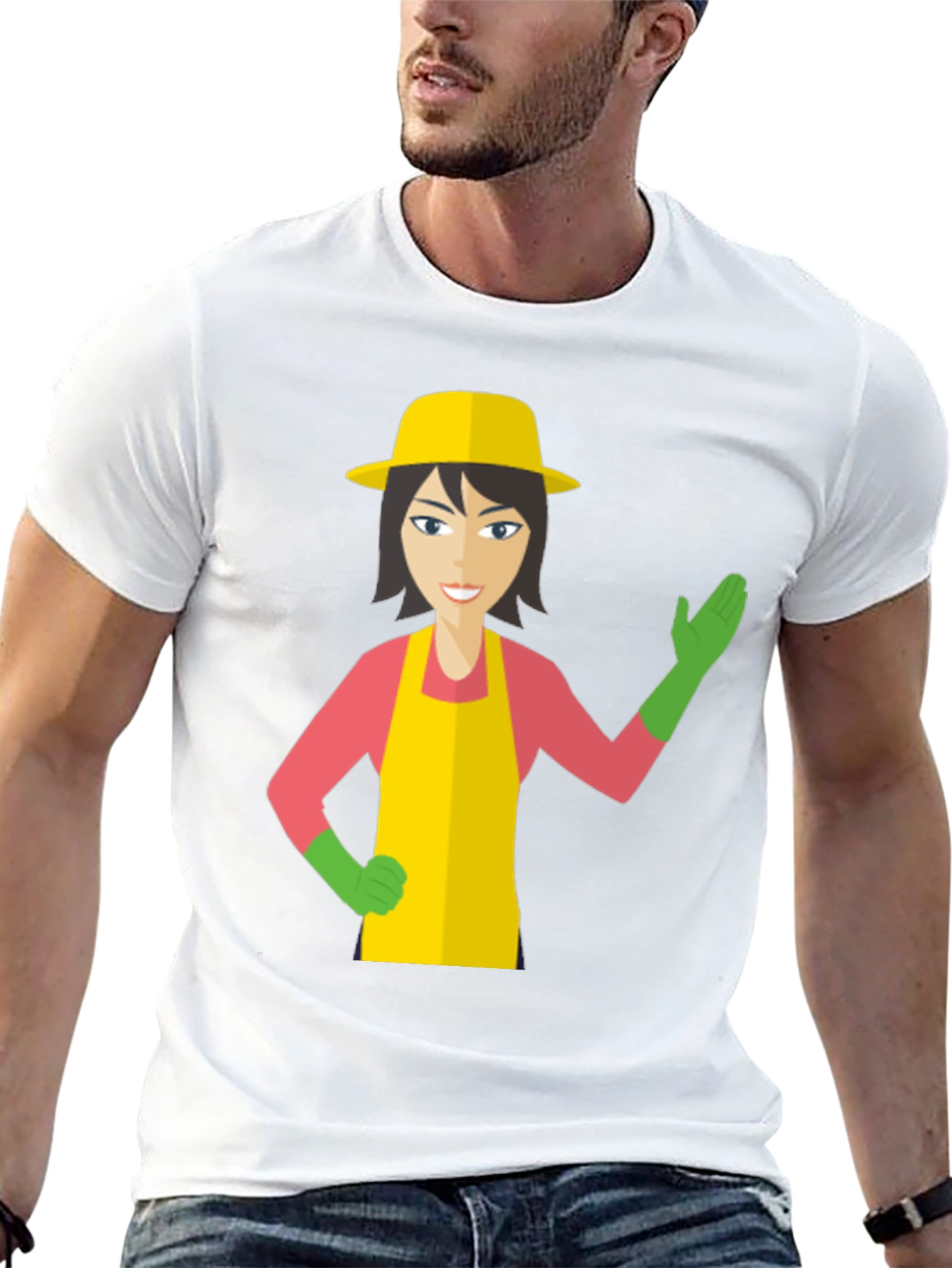 Gardener Graphic Tee - Unique Cartoon Design