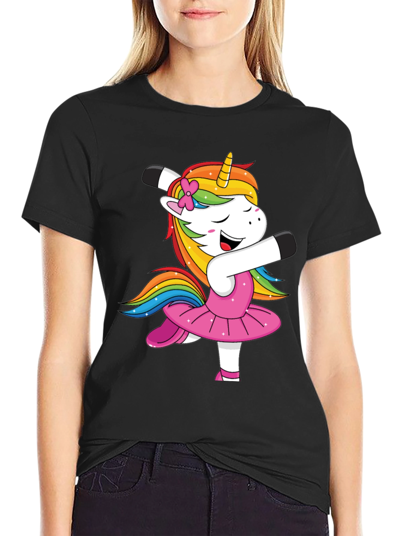 Dancing Unicorn T-Shirt - Rainbow Mane