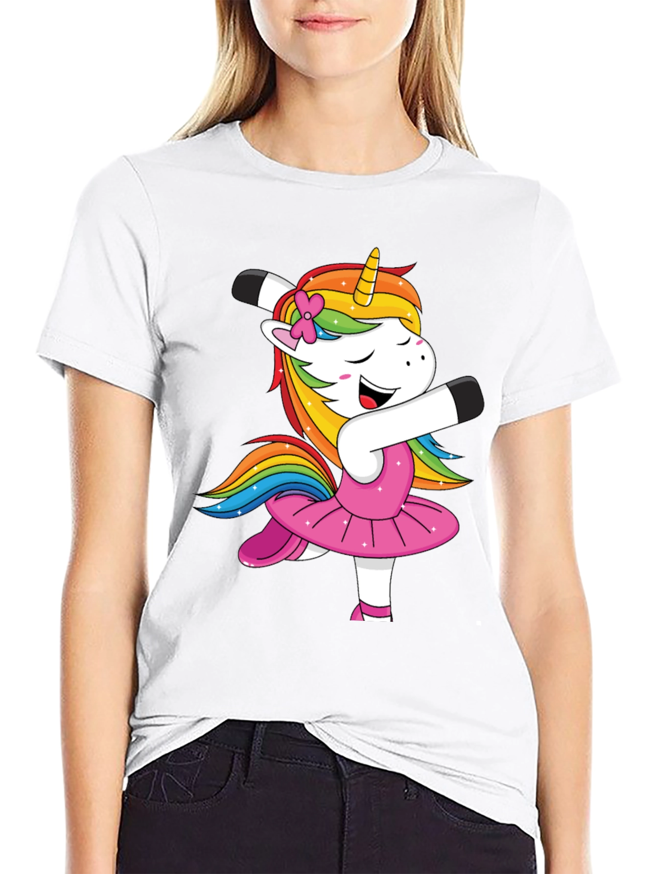 Dancing Unicorn T-Shirt - Rainbow Mane