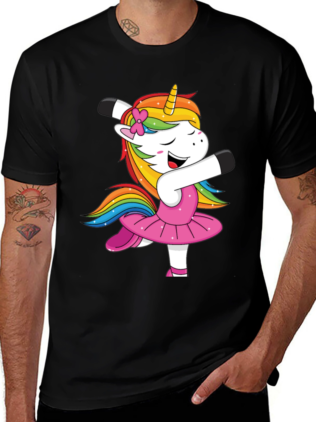 Dancing Unicorn T-Shirt - Rainbow Mane