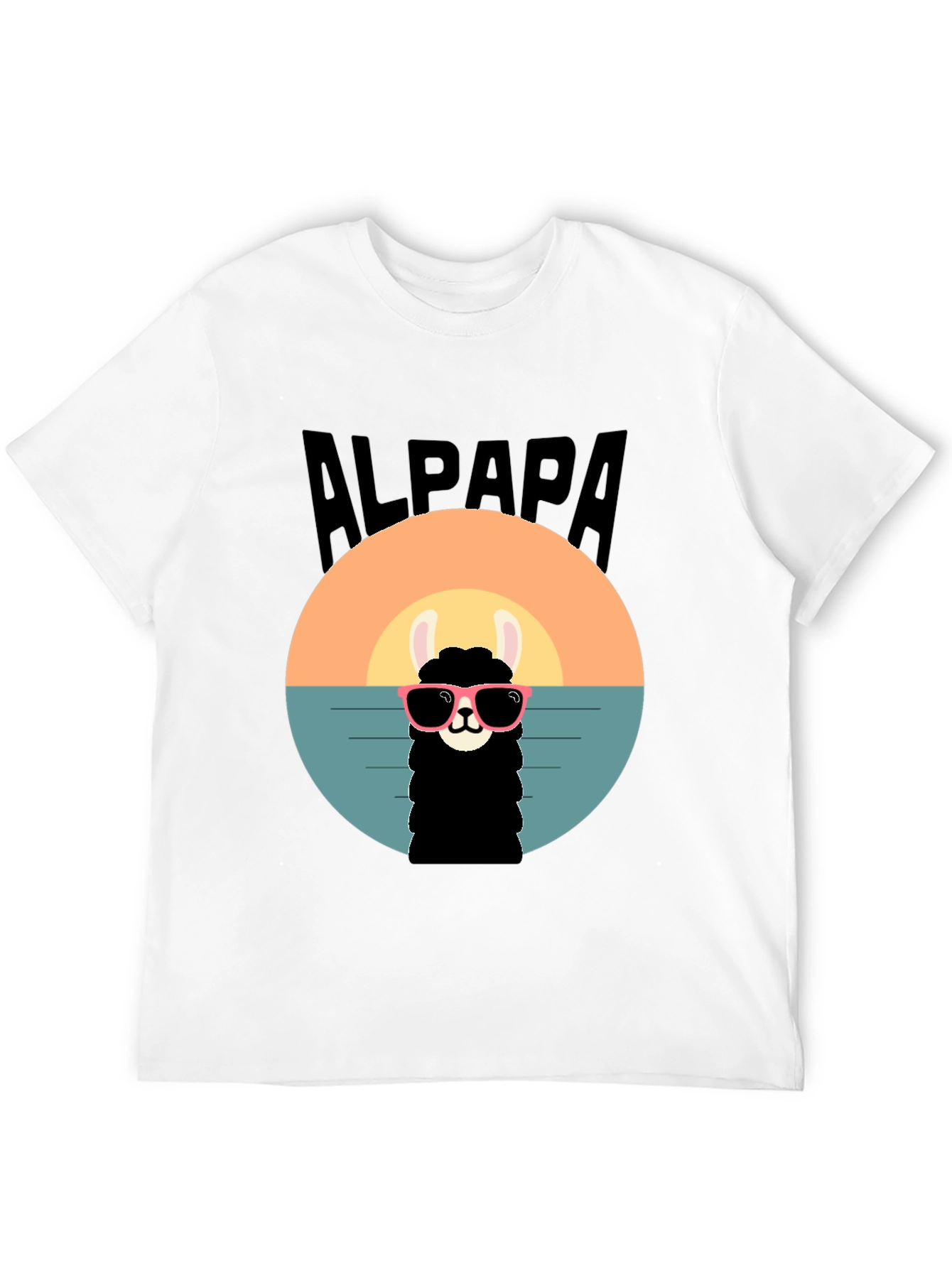 Cool Alpaca Sunset T-Shirt - Soft Cotton Tee