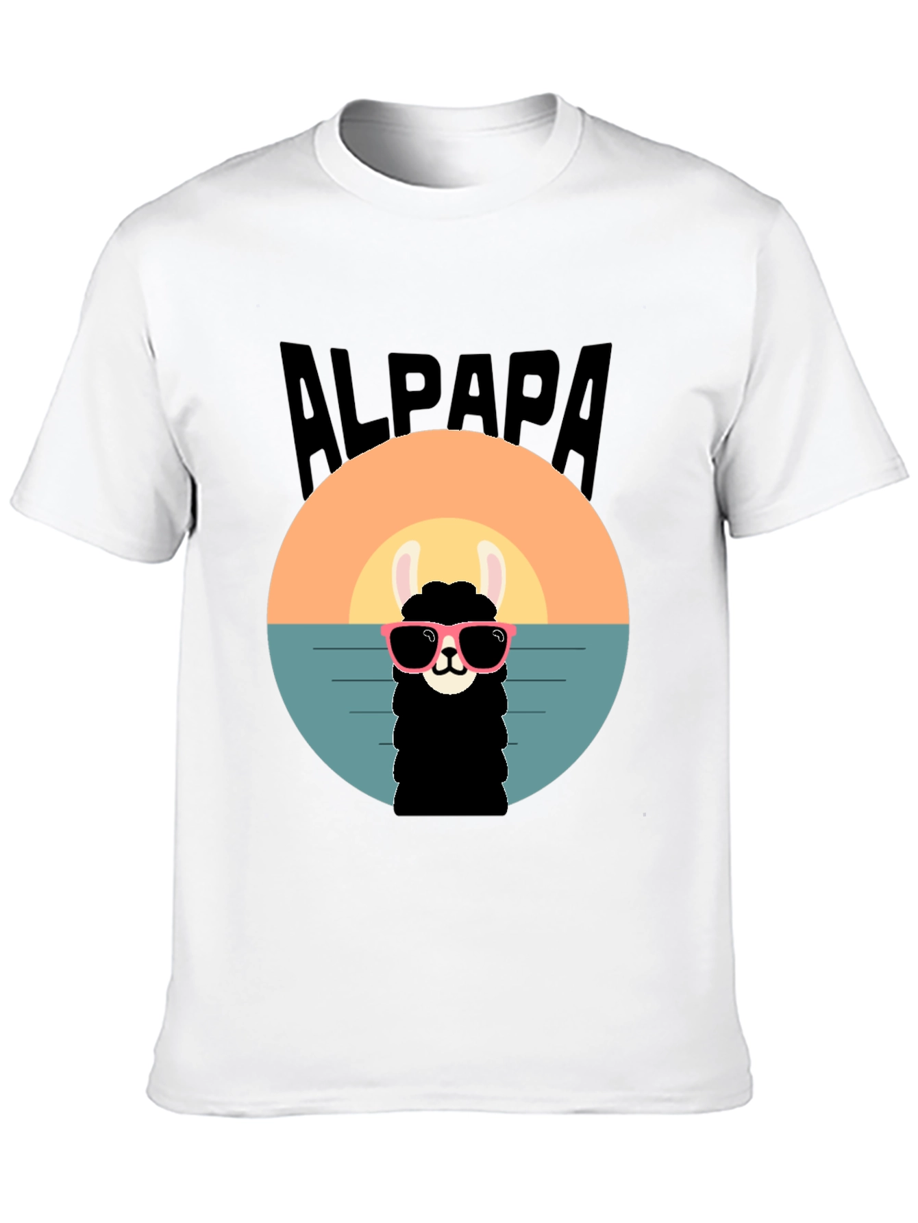 Cool Alpaca Sunset T-Shirt - Soft Cotton Tee