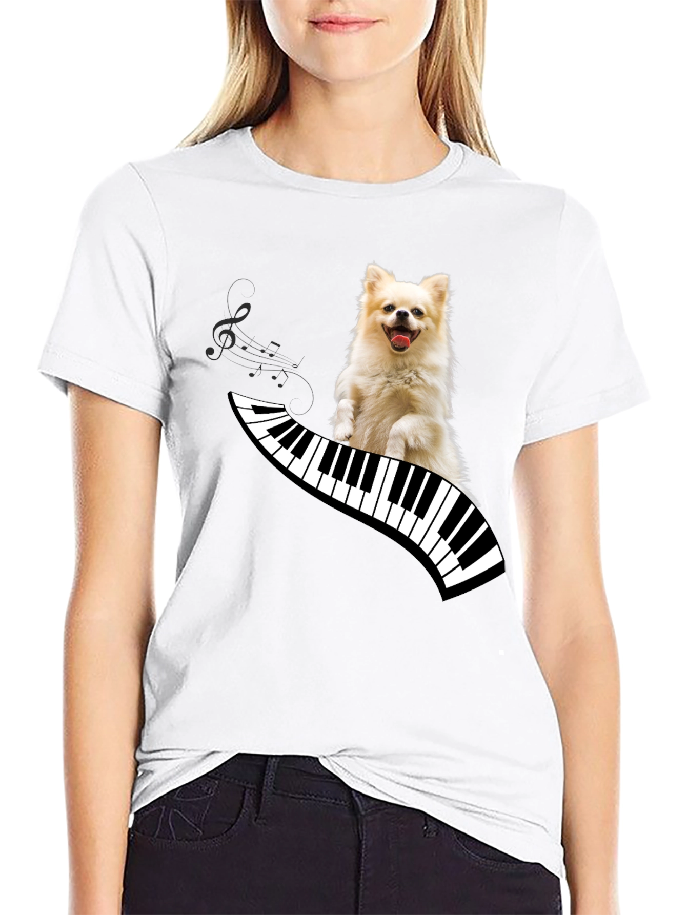 Dog Playing Piano T-Shirt - Unique Graphic Tee