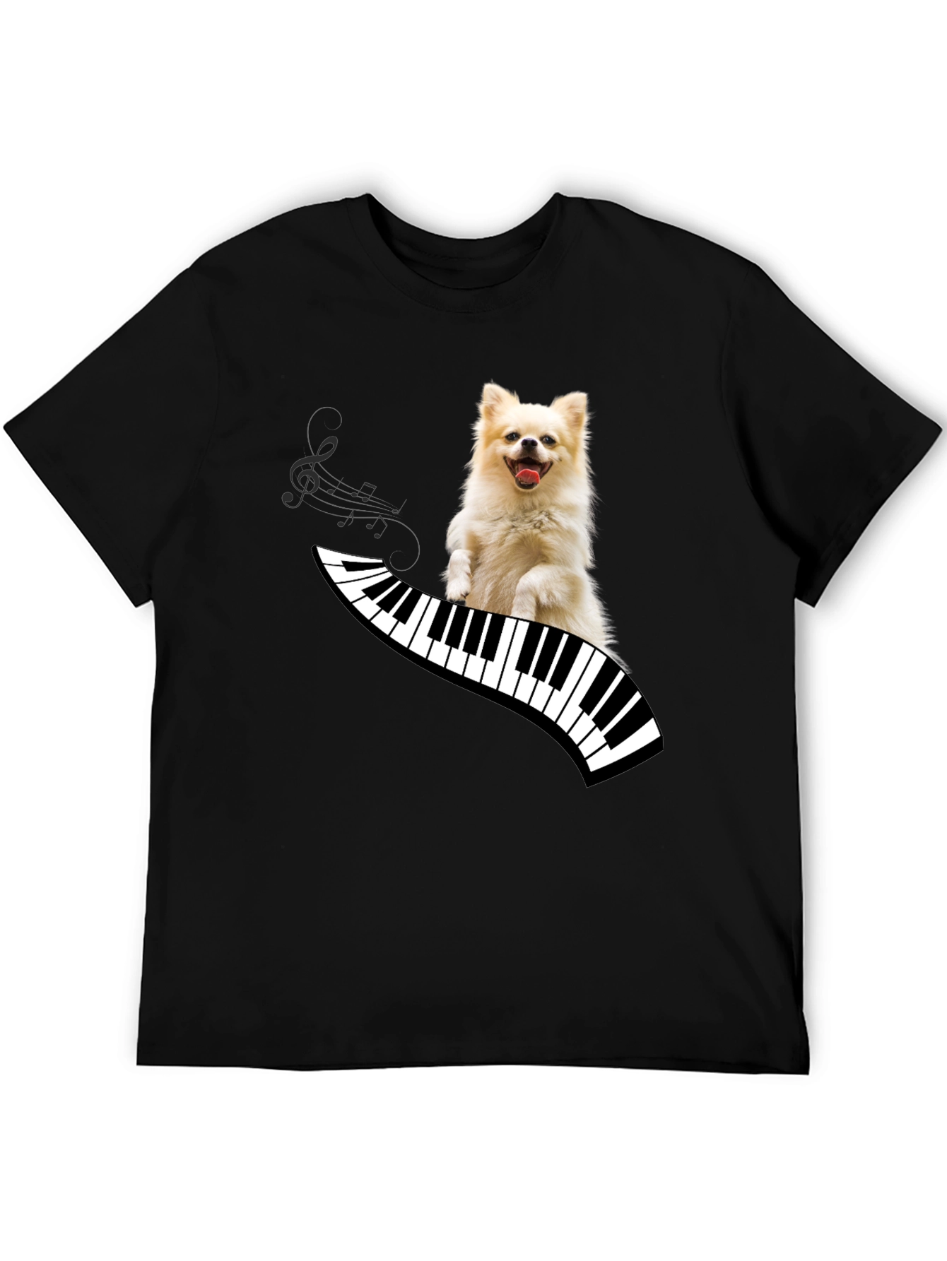 Dog Playing Piano T-Shirt - Unique Graphic Tee