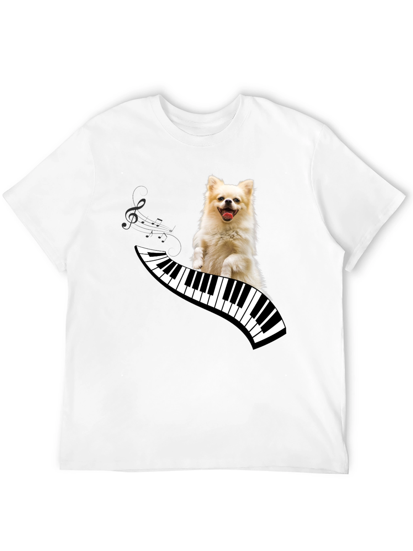 Dog Playing Piano T-Shirt - Unique Graphic Tee