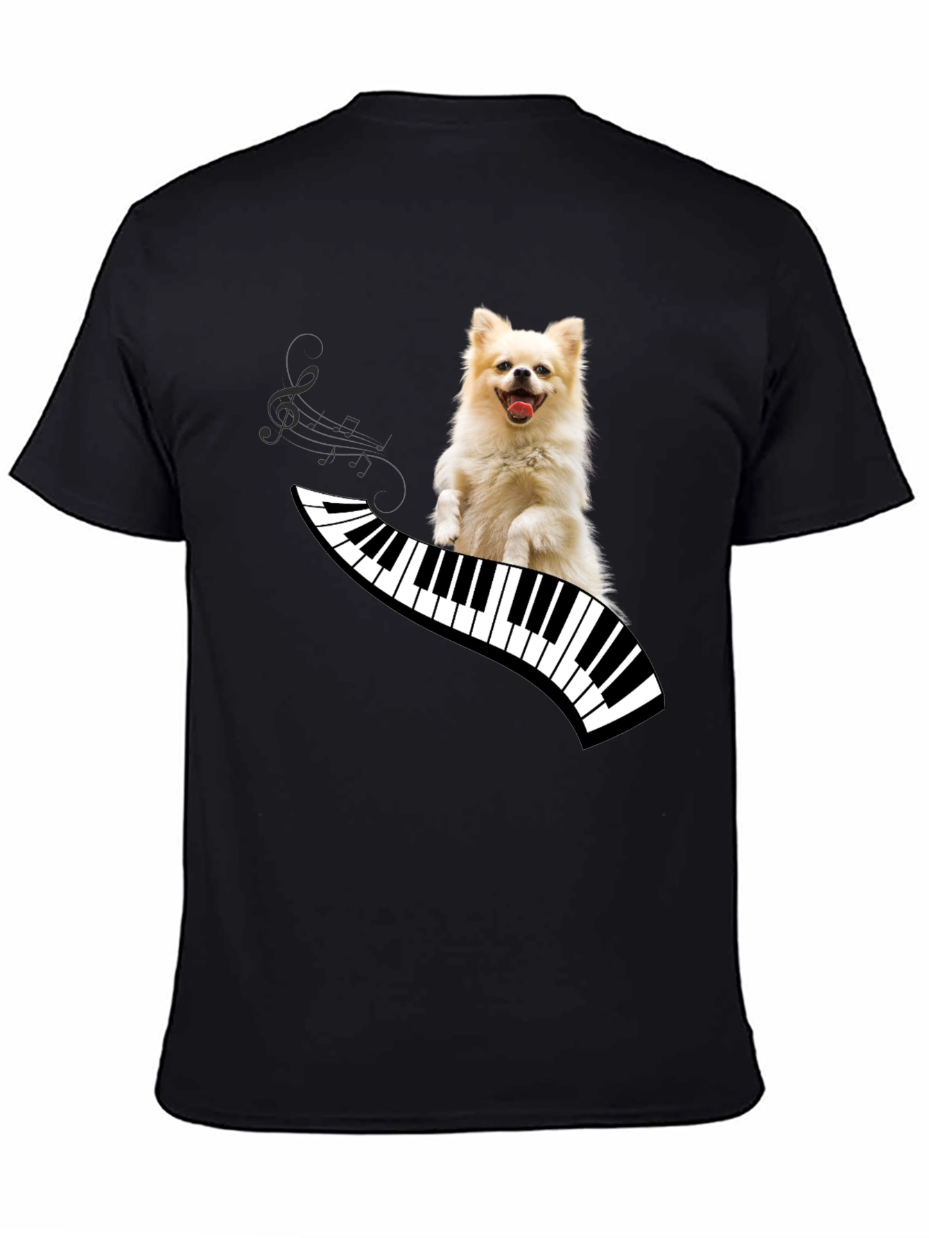 Dog Playing Piano T-Shirt - Unique Graphic Tee