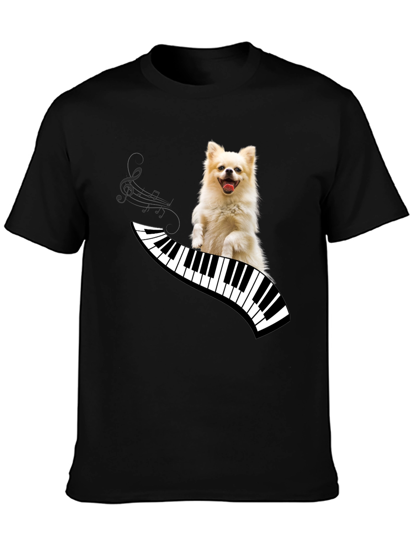 Dog Playing Piano T-Shirt - Unique Graphic Tee