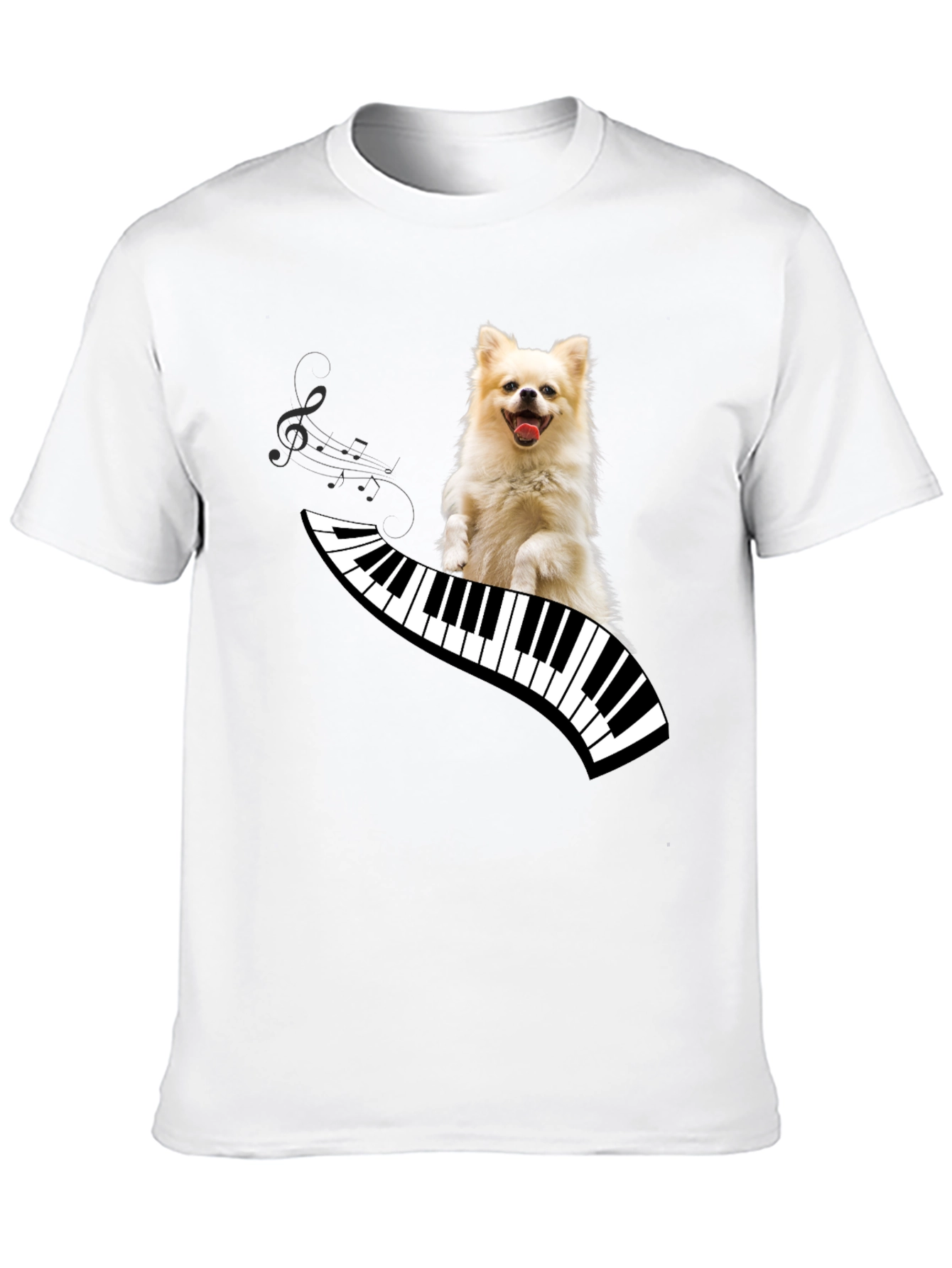 Dog Playing Piano T-Shirt - Unique Graphic Tee