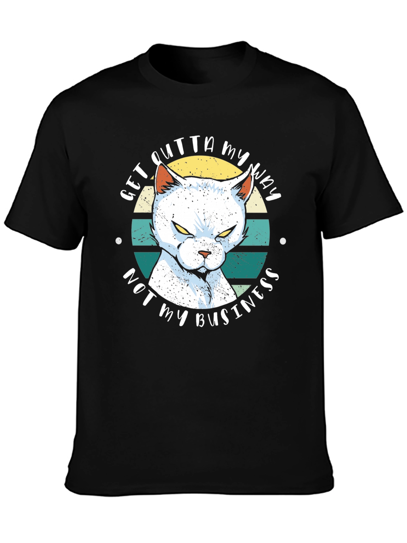 Sarcastic Cat Graphic T-Shirt - Get Outta My Way