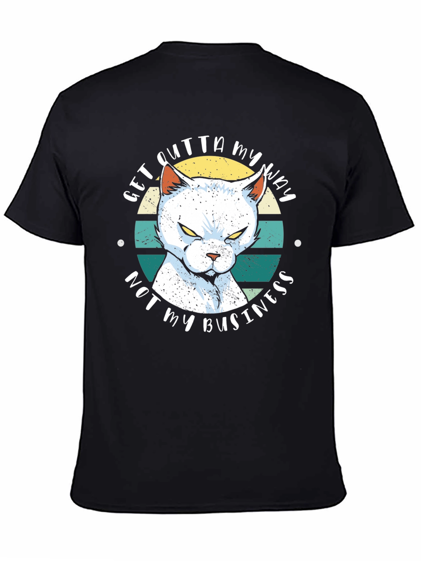 Sarcastic Cat Graphic T-Shirt - Get Outta My Way