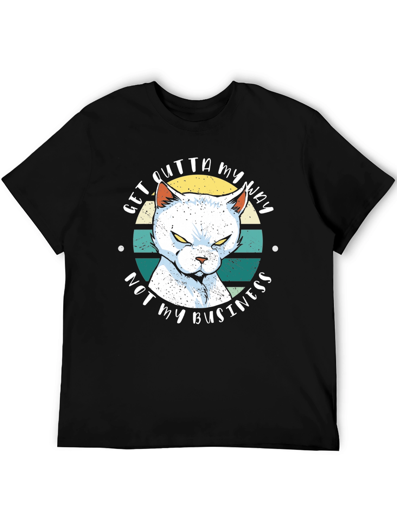 Sarcastic Cat Graphic T-Shirt - Get Outta My Way