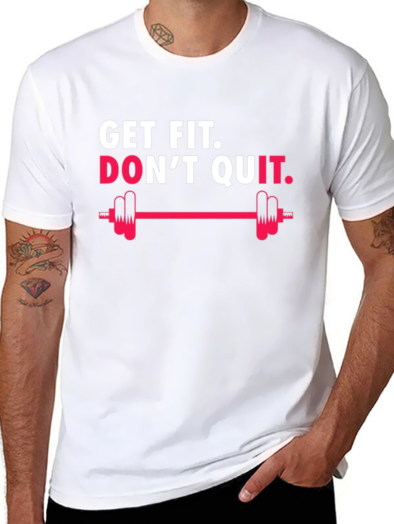 Get Fit Dont Quit Black Graphic Tee