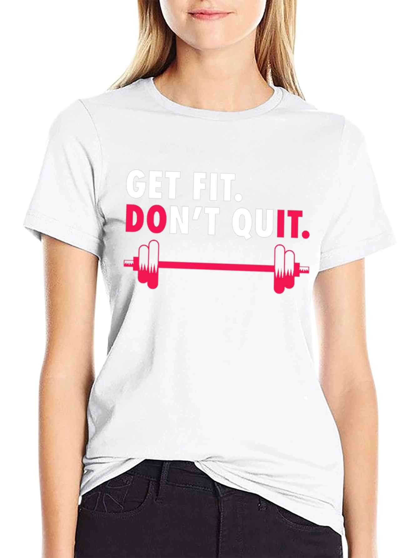 Get Fit Dont Quit Black Graphic Tee