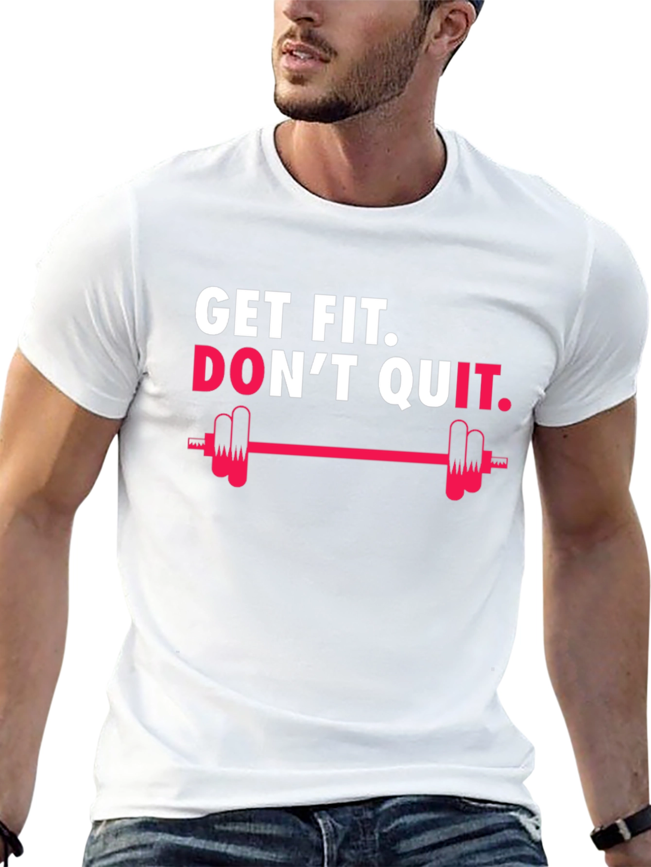 Get Fit Dont Quit Black Graphic Tee