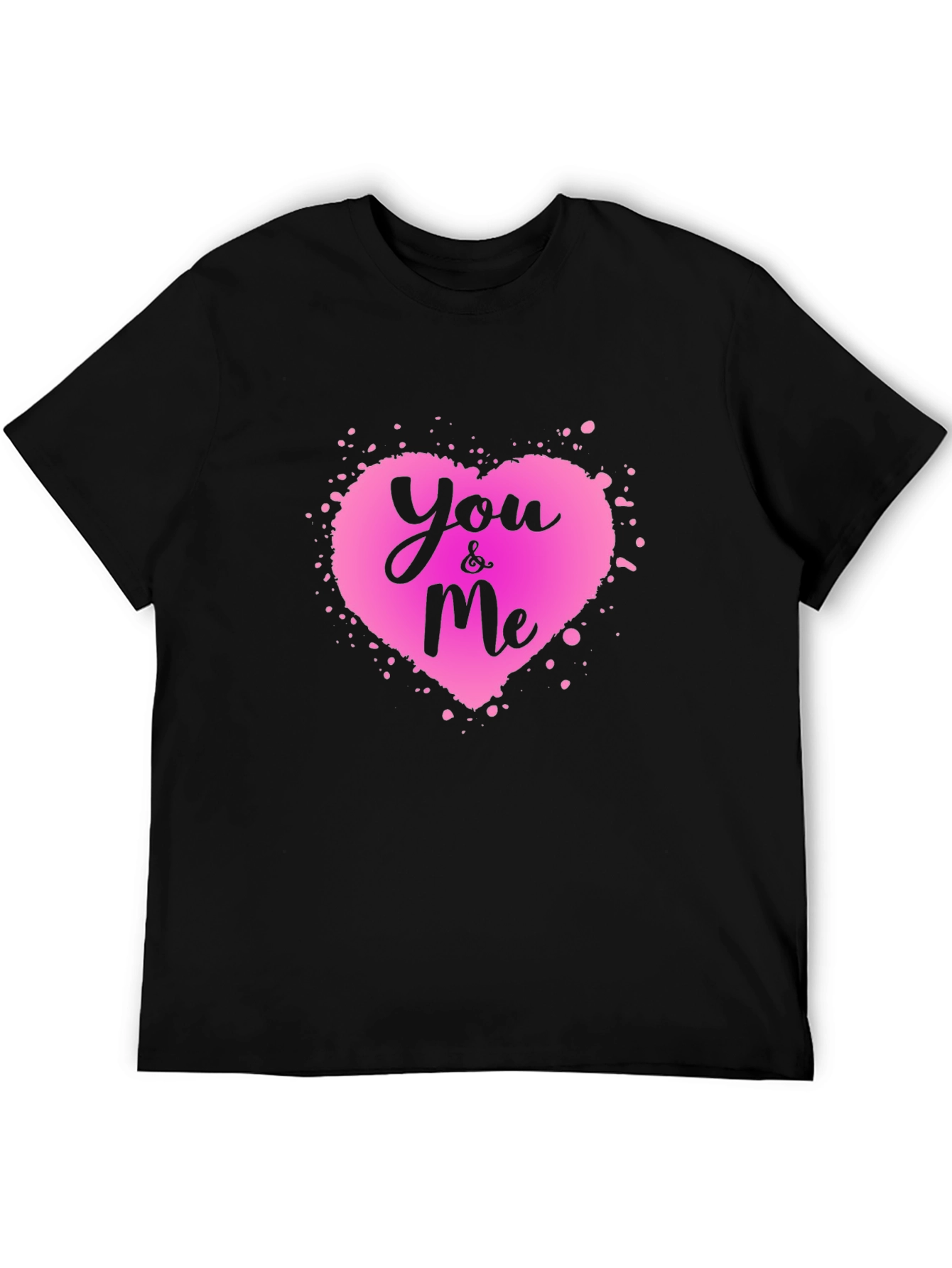 You & Me Heart Graphic Tee - Black