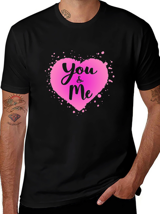 You & Me Heart Graphic Tee - Black