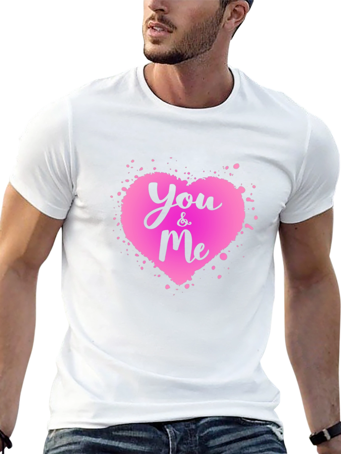 You & Me Heart Graphic Tee - Black