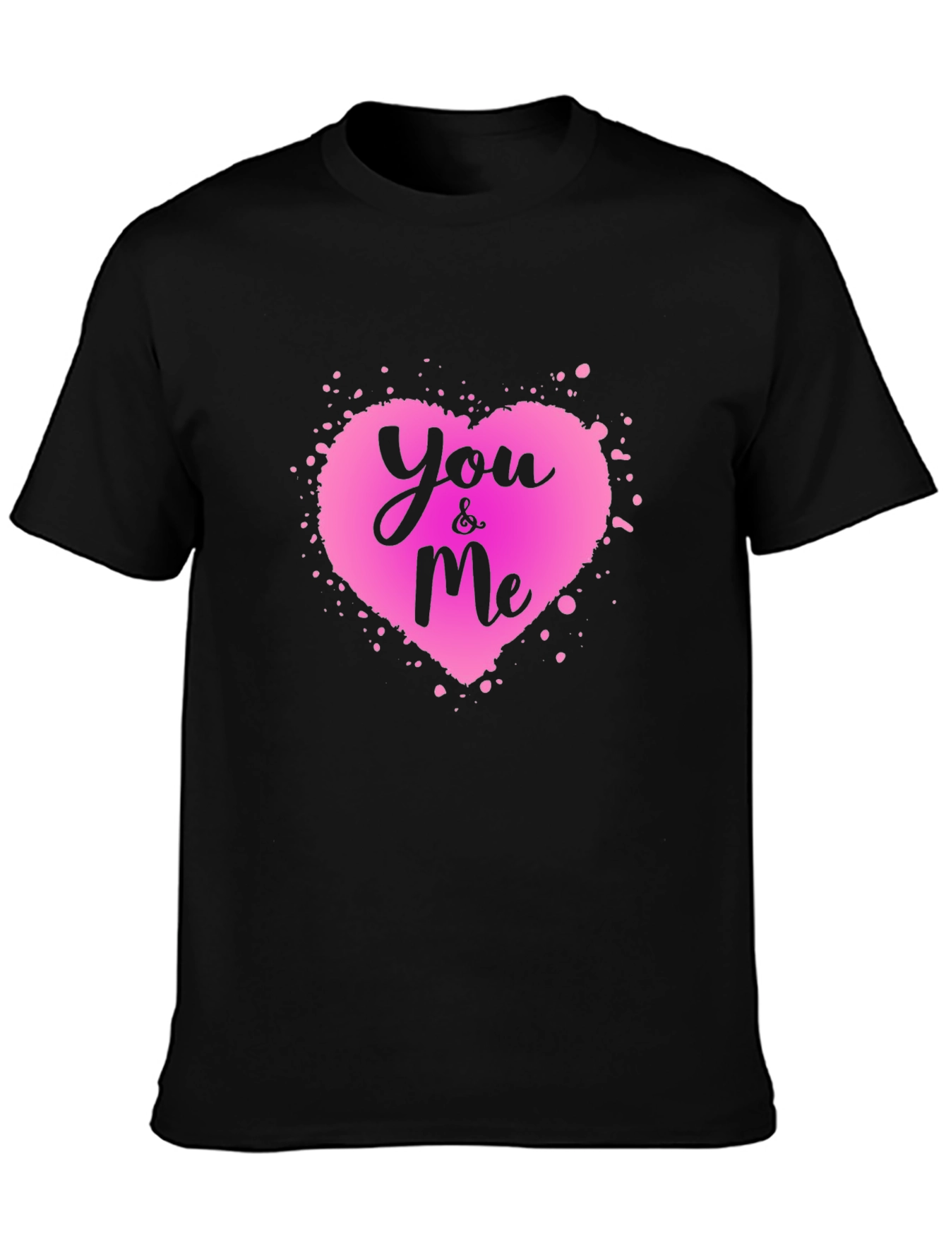 You & Me Heart Graphic Tee - Black