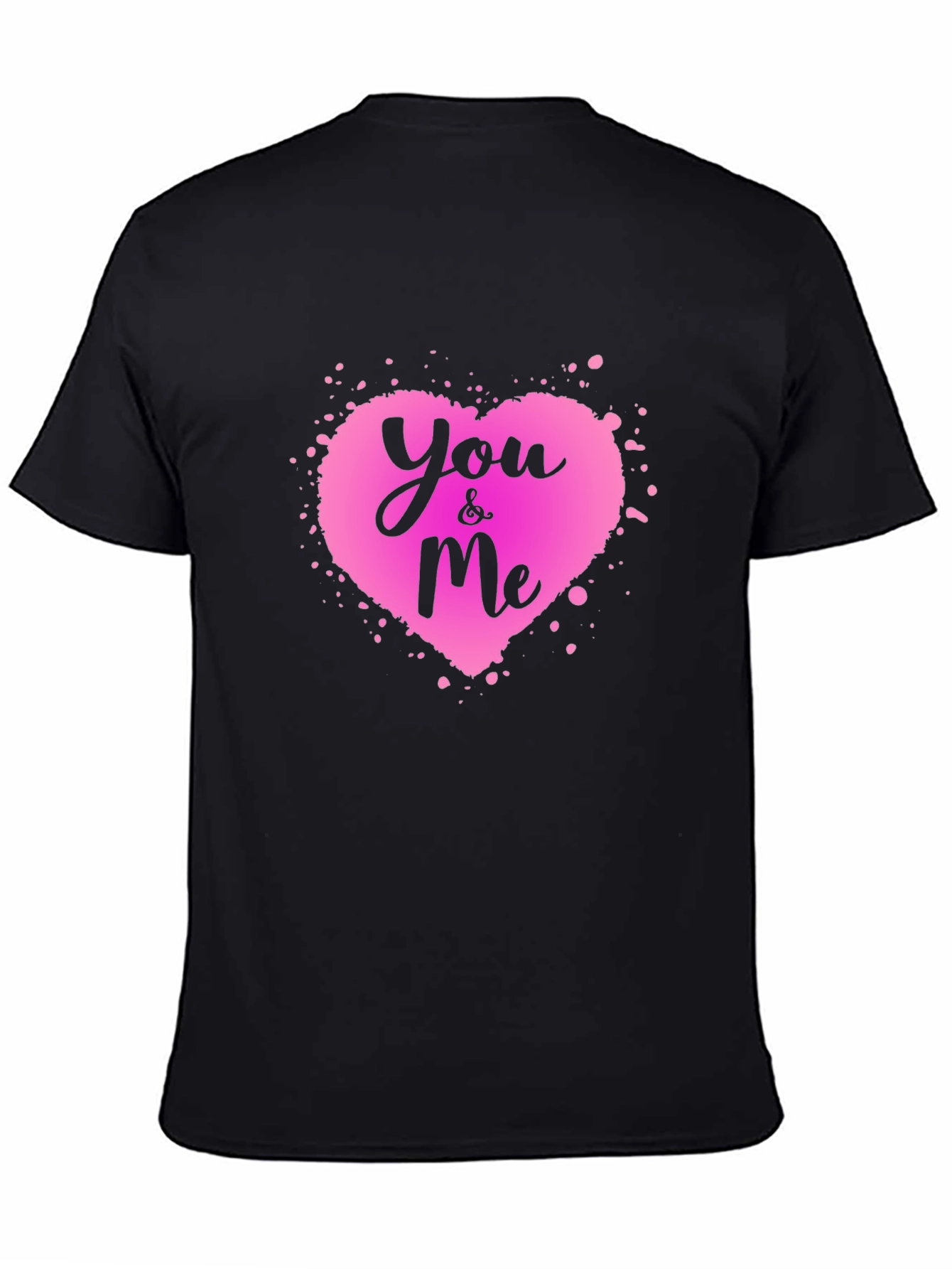 You & Me Heart Graphic Tee - Black