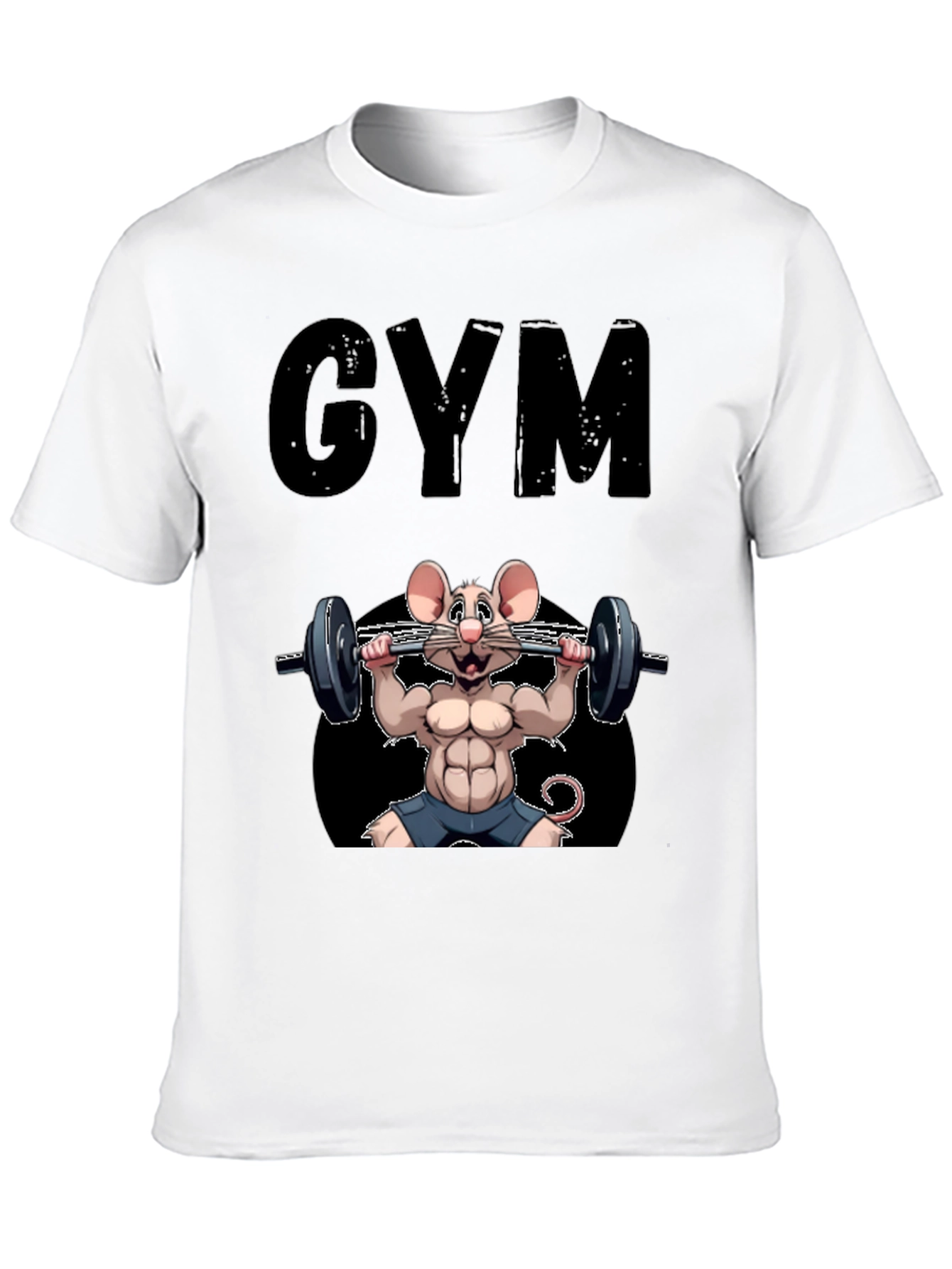 Gym Rat Mouse Graphic T-Shirt