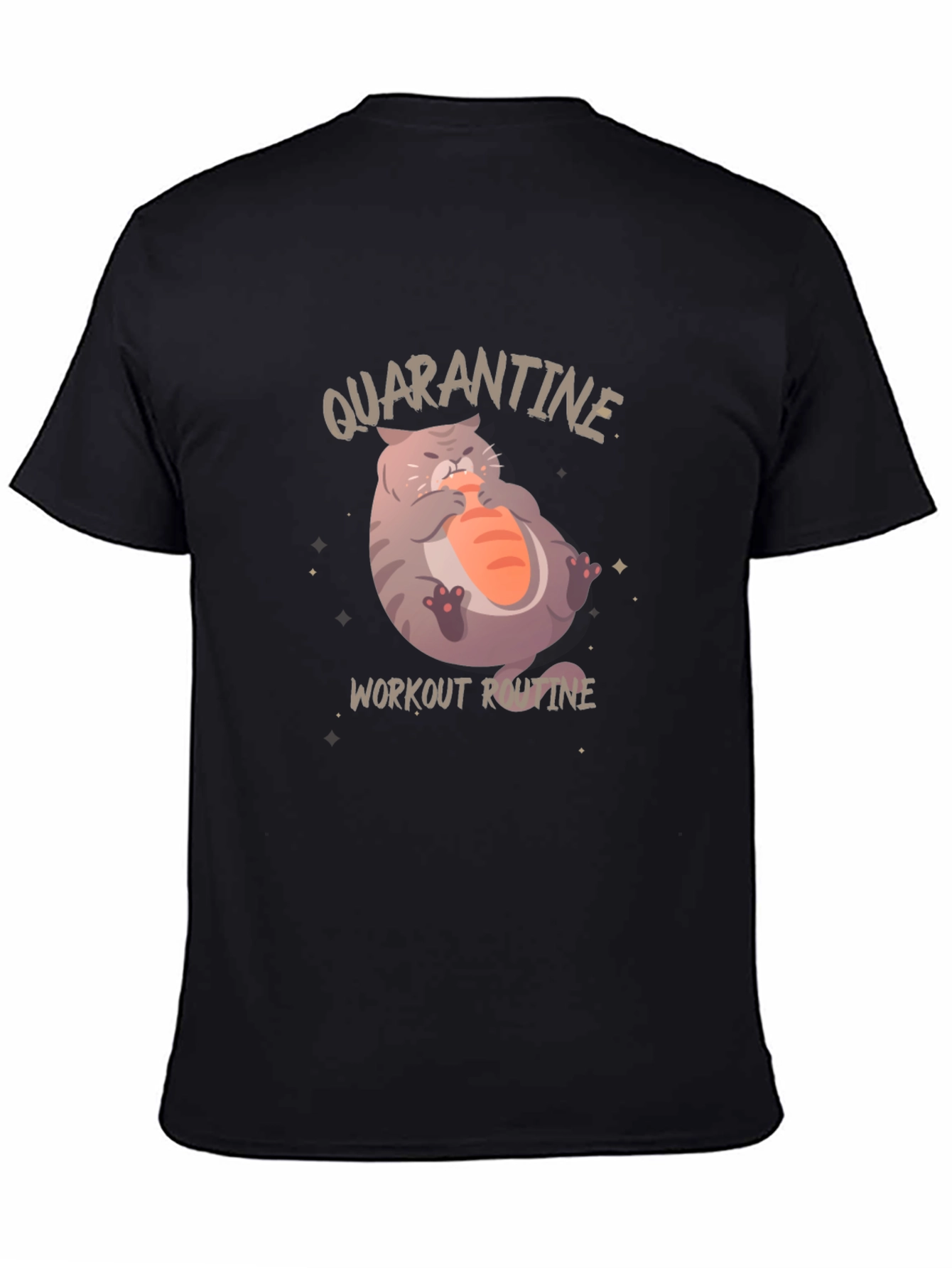 Quarantine Cat Workout T-Shirt - Funny Graphic Tee