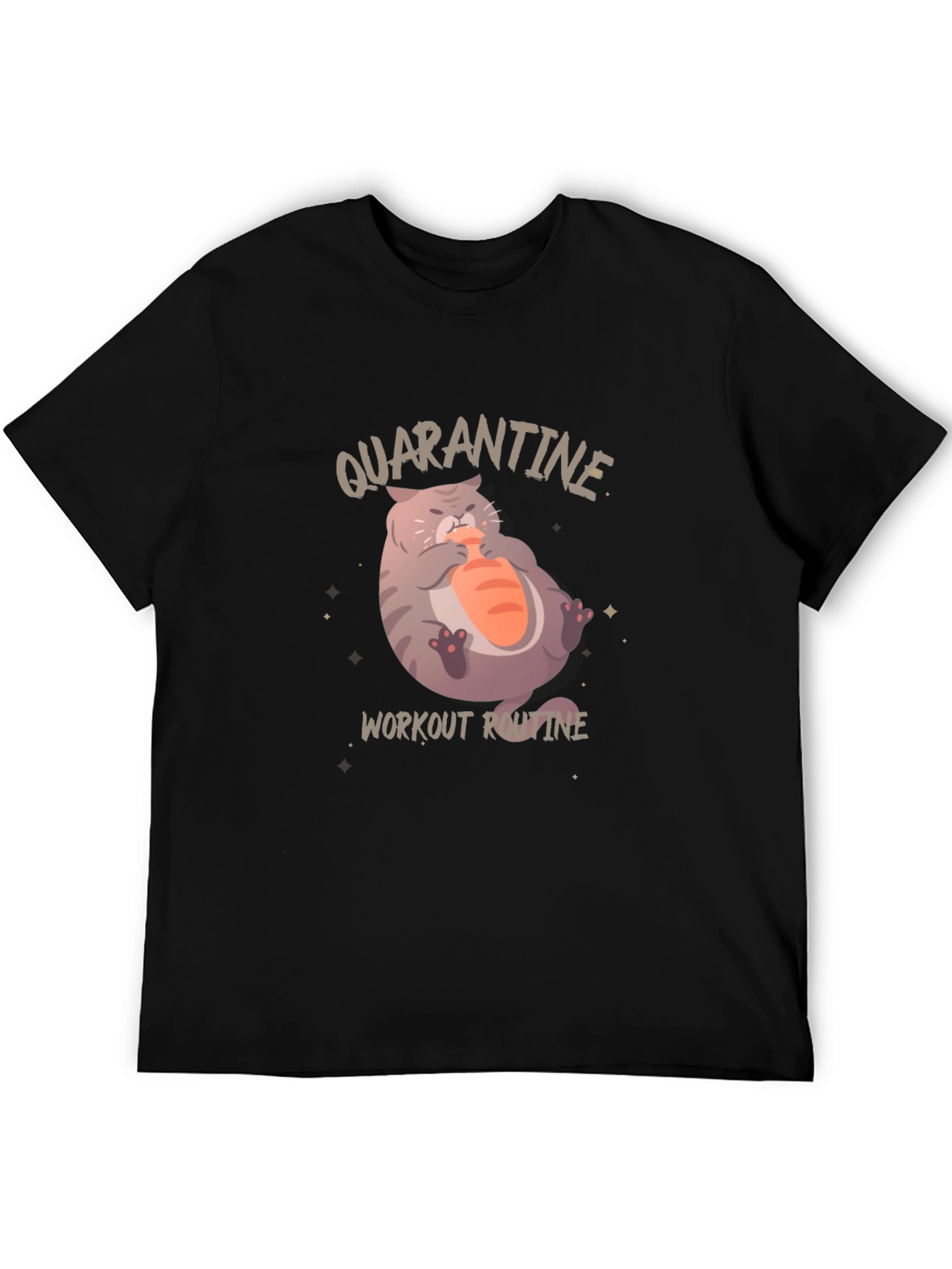 Quarantine Cat Workout T-Shirt - Funny Graphic Tee
