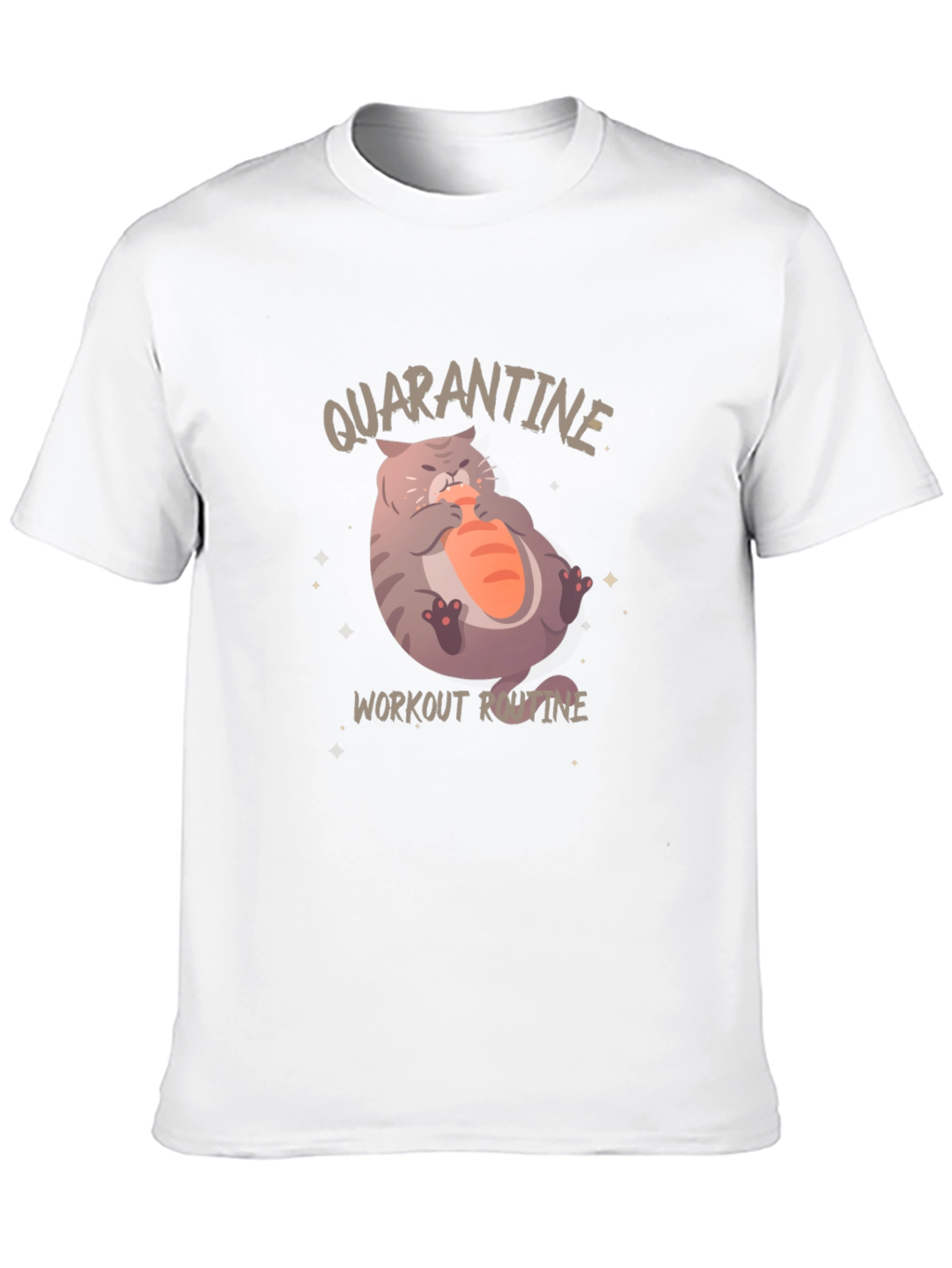 Quarantine Cat Workout T-Shirt - Funny Graphic Tee