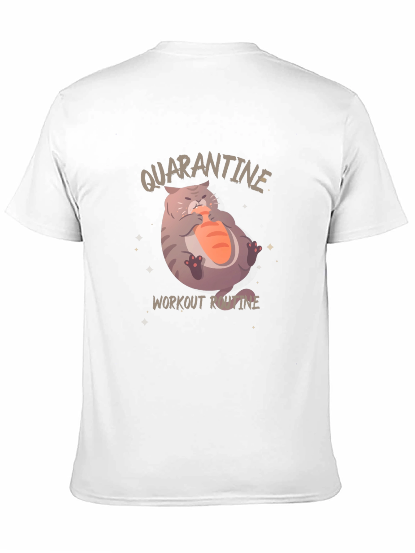 Quarantine Cat Workout T-Shirt - Funny Graphic Tee