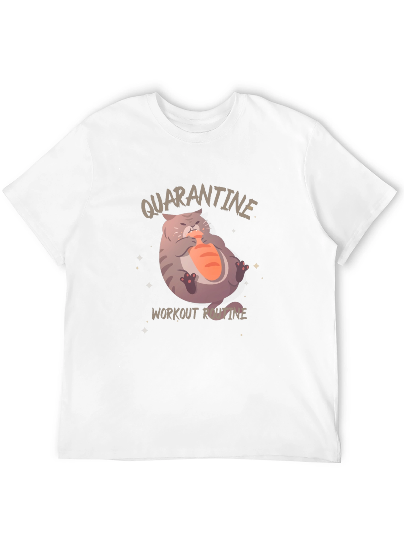 Quarantine Cat Workout T-Shirt - Funny Graphic Tee