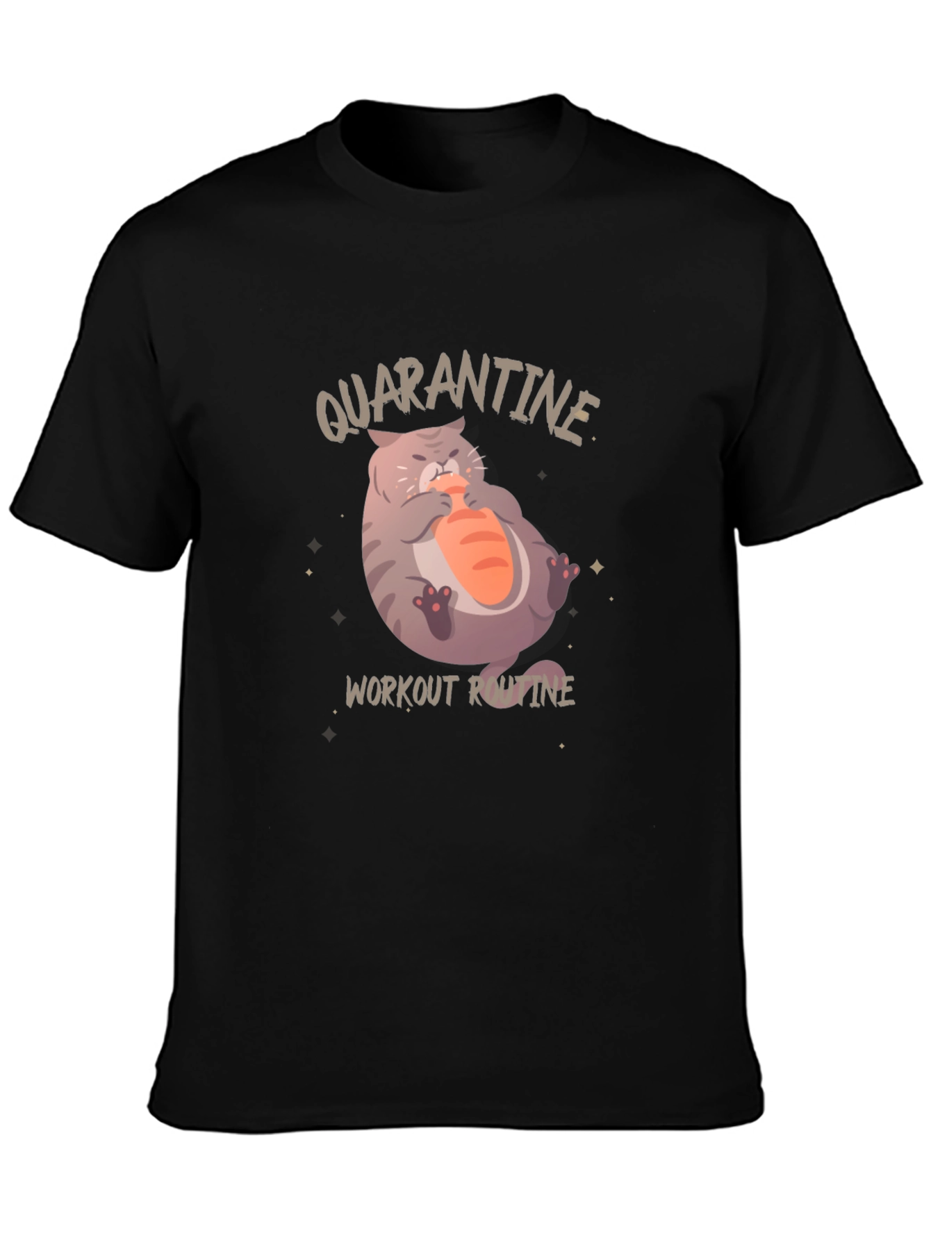 Quarantine Cat Workout T-Shirt - Funny Graphic Tee