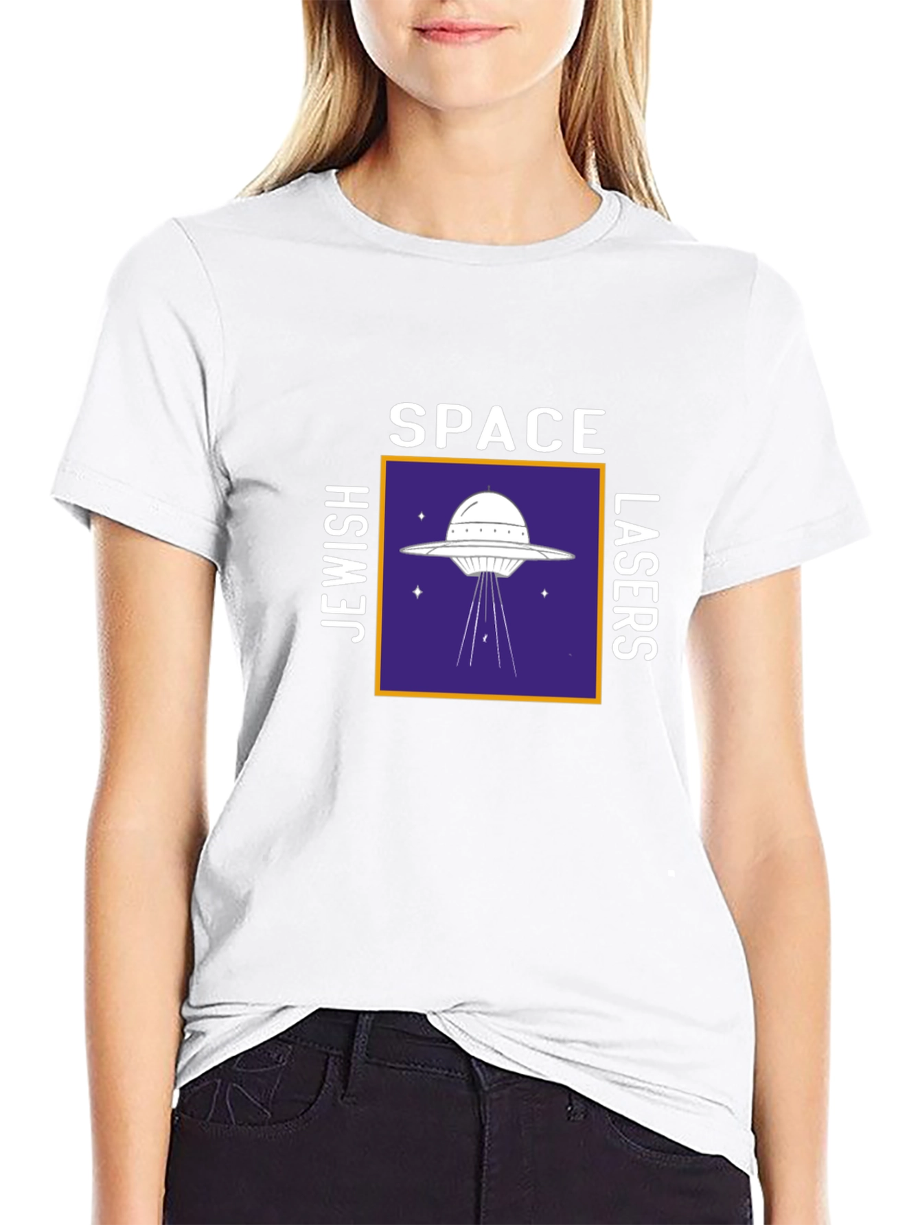 Space Jewish Lasers UFO Graphic Tee Shirt
