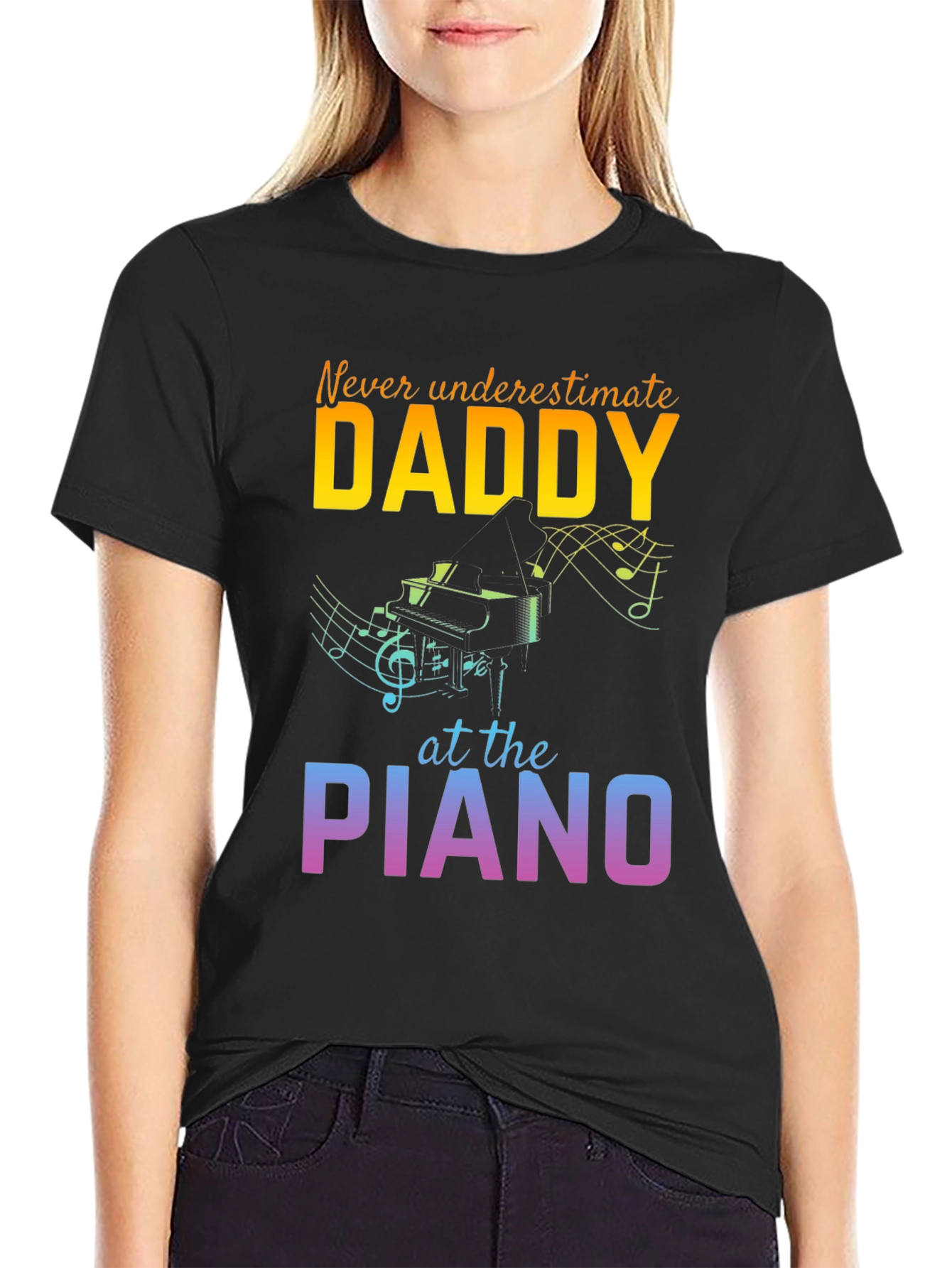 Never Underestimate Daddy Piano T-Shirt