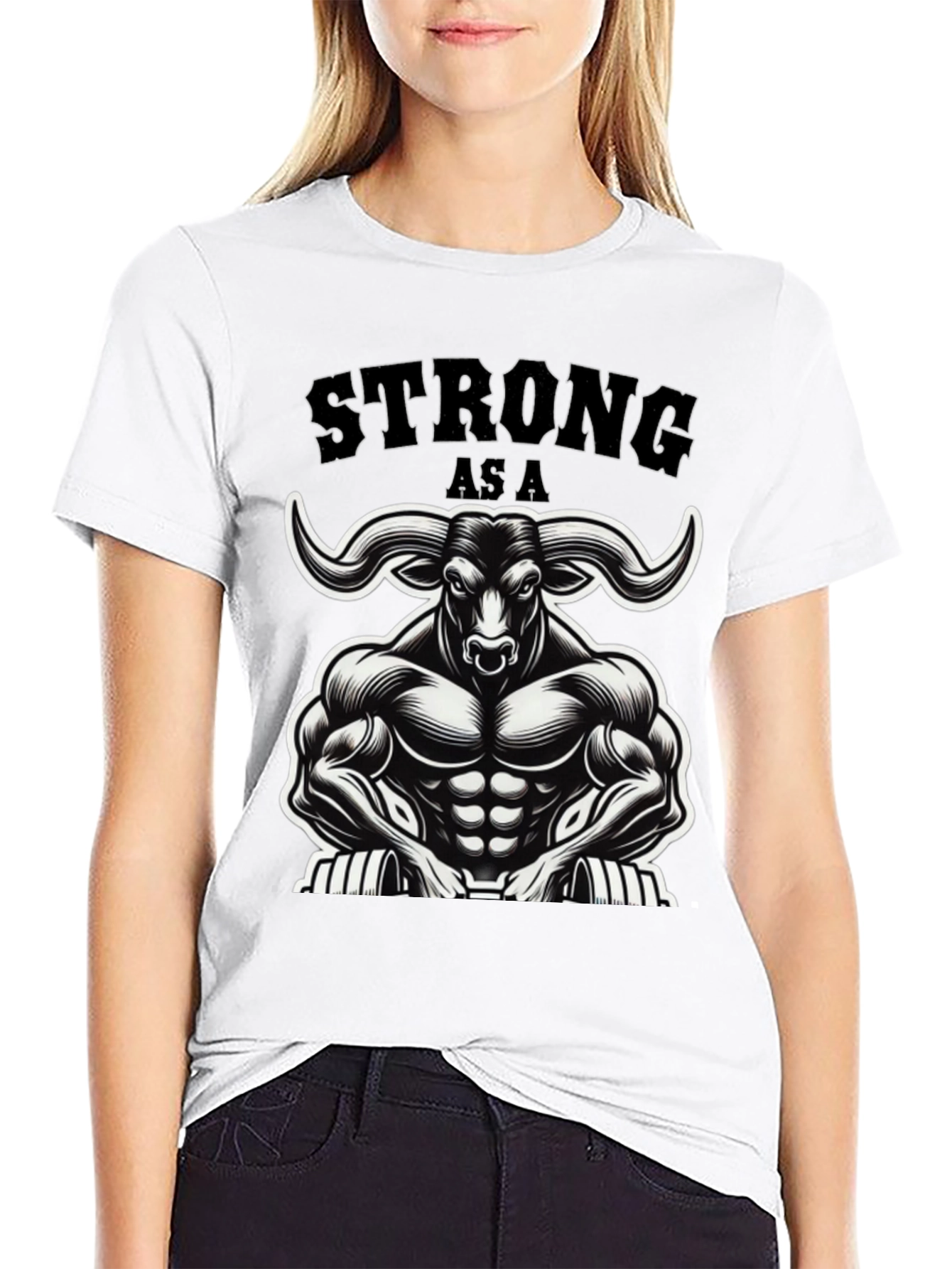 Strong As A Bull Graphic T-Shirt - Muscle Design