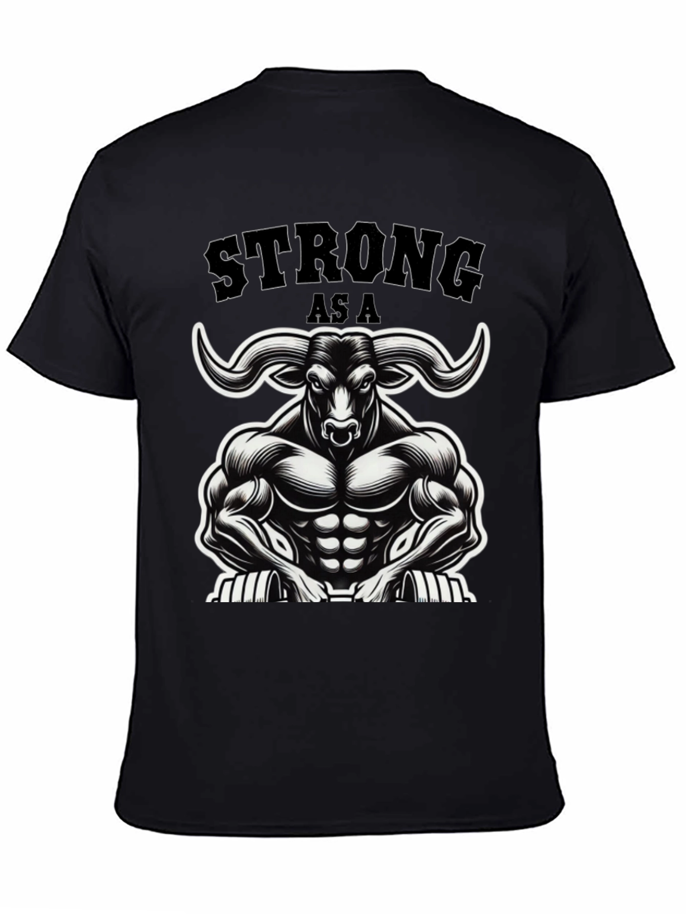 Strong As A Bull Graphic T-Shirt - Muscle Design