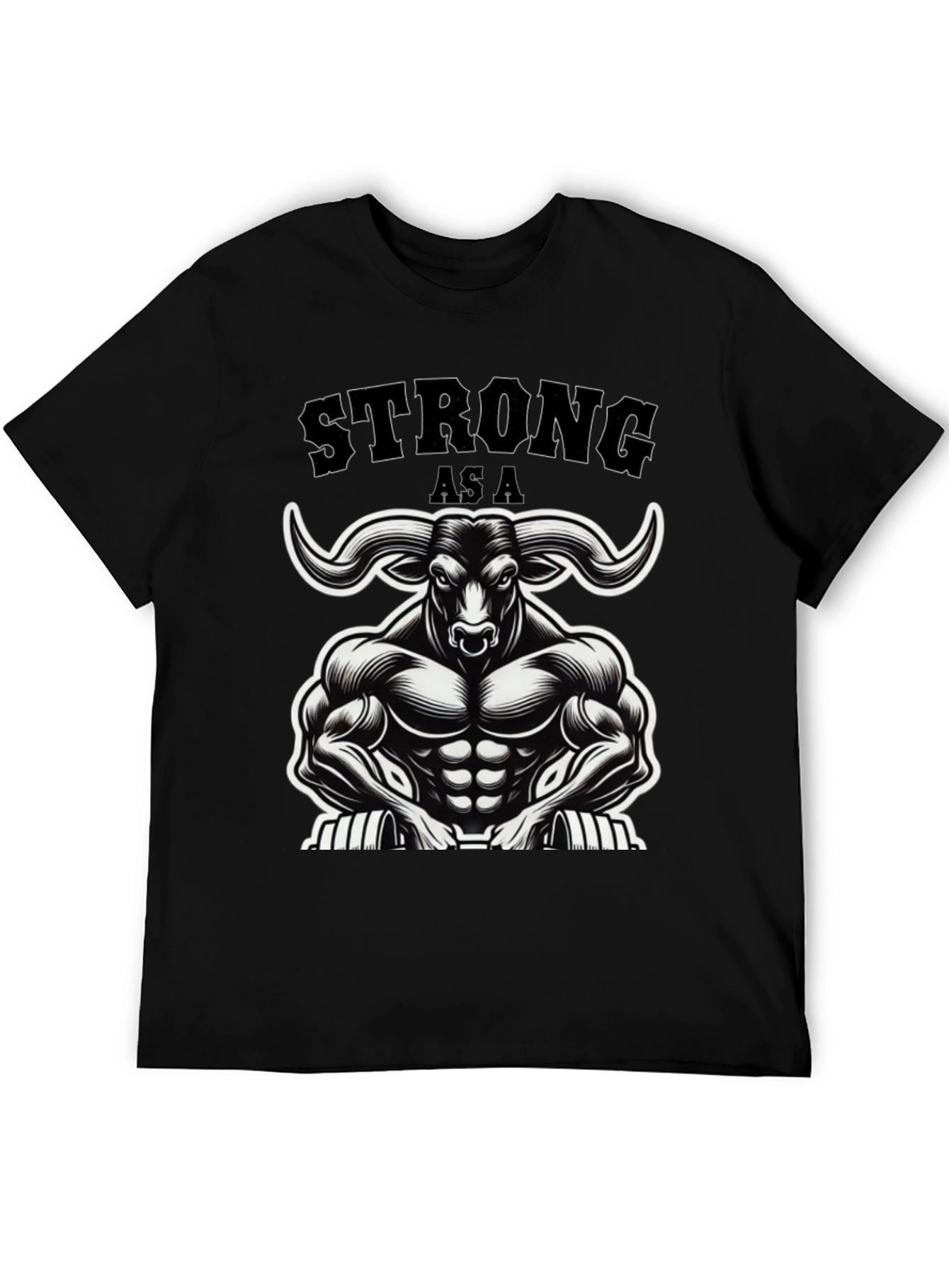 Strong As A Bull Graphic T-Shirt - Muscle Design