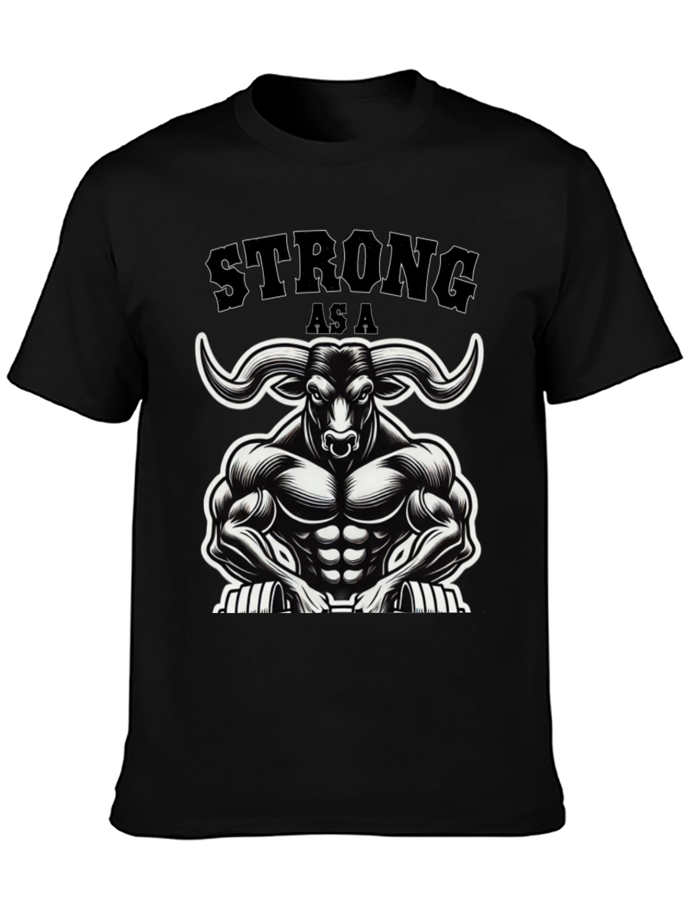 Strong As A Bull Graphic T-Shirt - Muscle Design