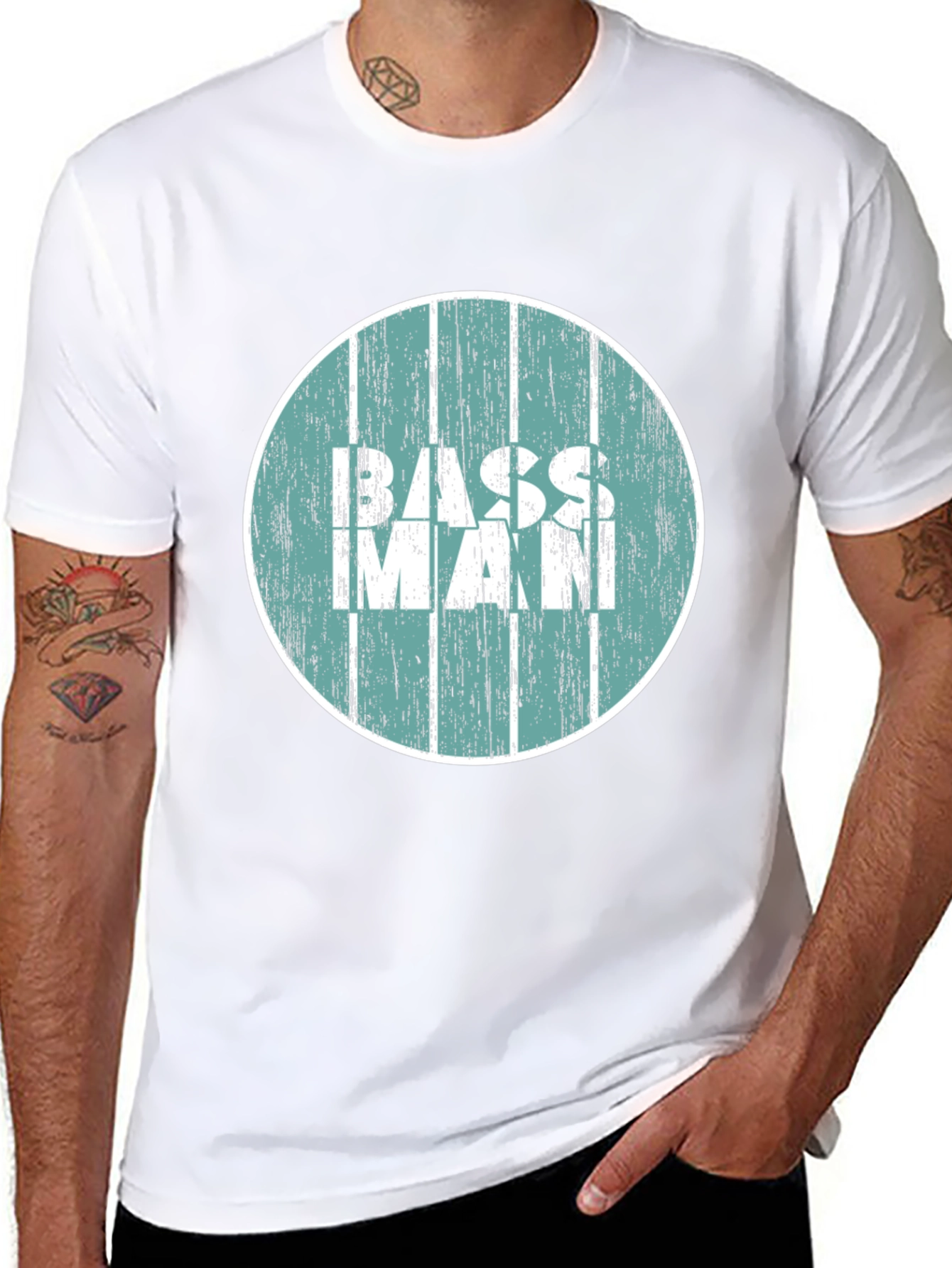 Bass Man Graphic Tee - Retro Style