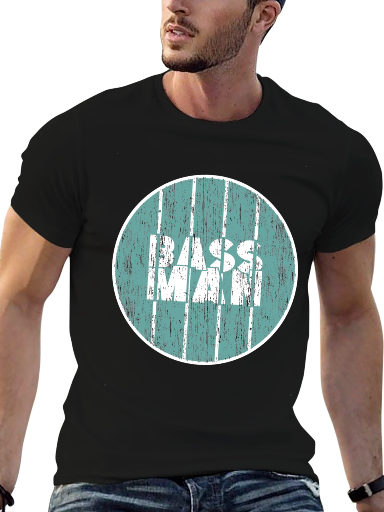Bass Man Graphic Tee - Retro Style