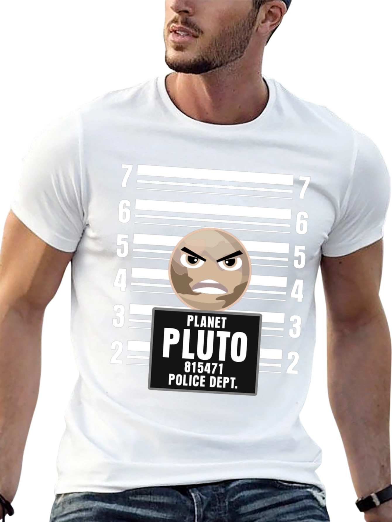 Planet Pluto Police Dept. Funny Graphic Tee
