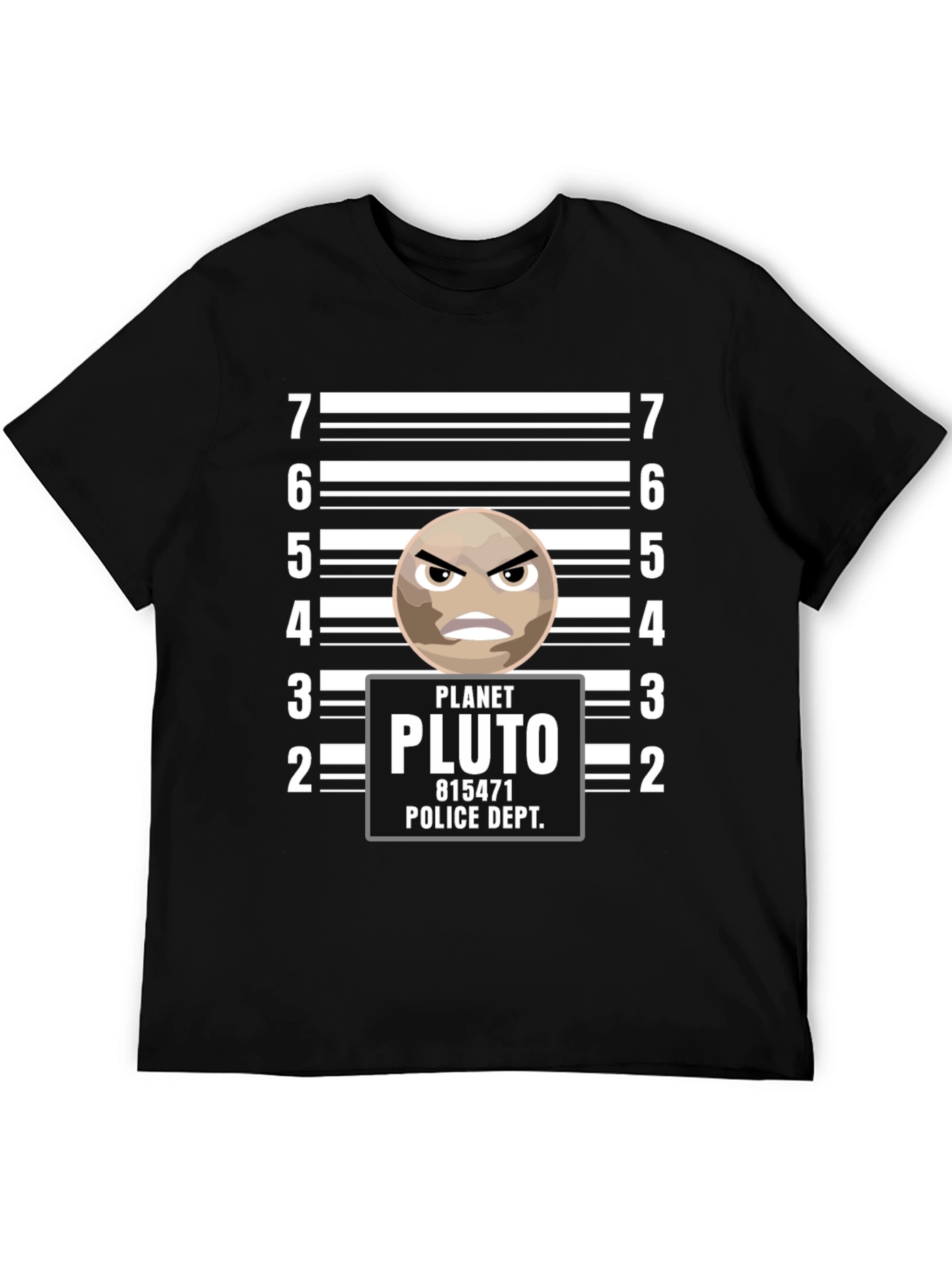 Planet Pluto Police Dept. Funny Graphic Tee