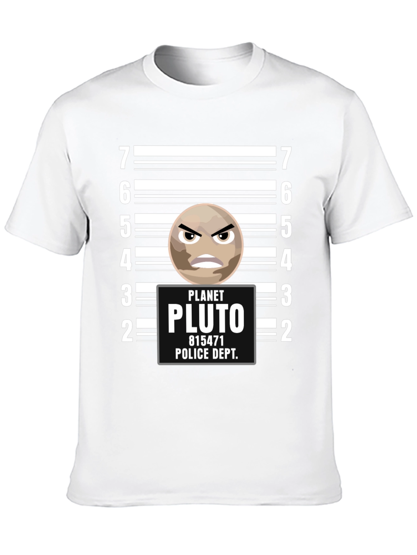 Planet Pluto Police Dept. Funny Graphic Tee