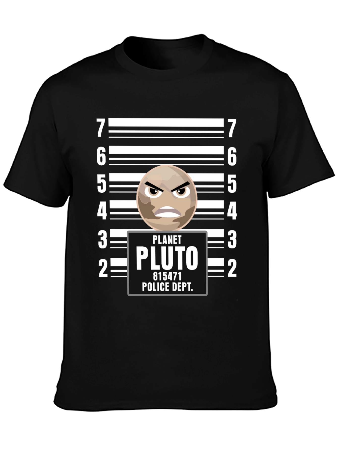 Planet Pluto Police Dept. Funny Graphic Tee