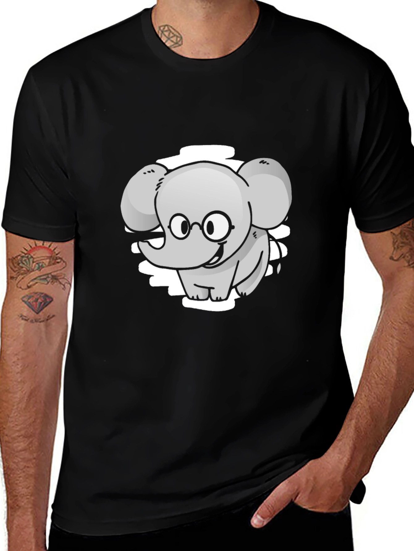 Cute Elephant Cartoon Graphic Tee