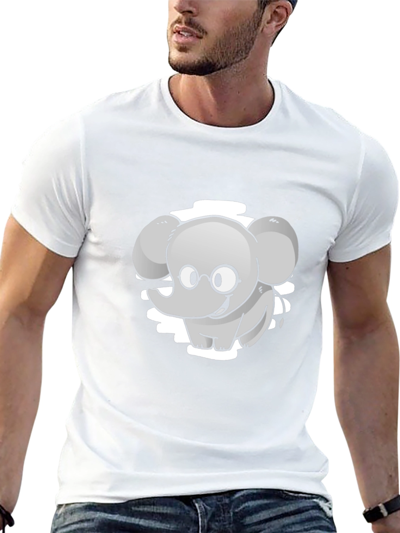 Cute Elephant Cartoon Graphic Tee