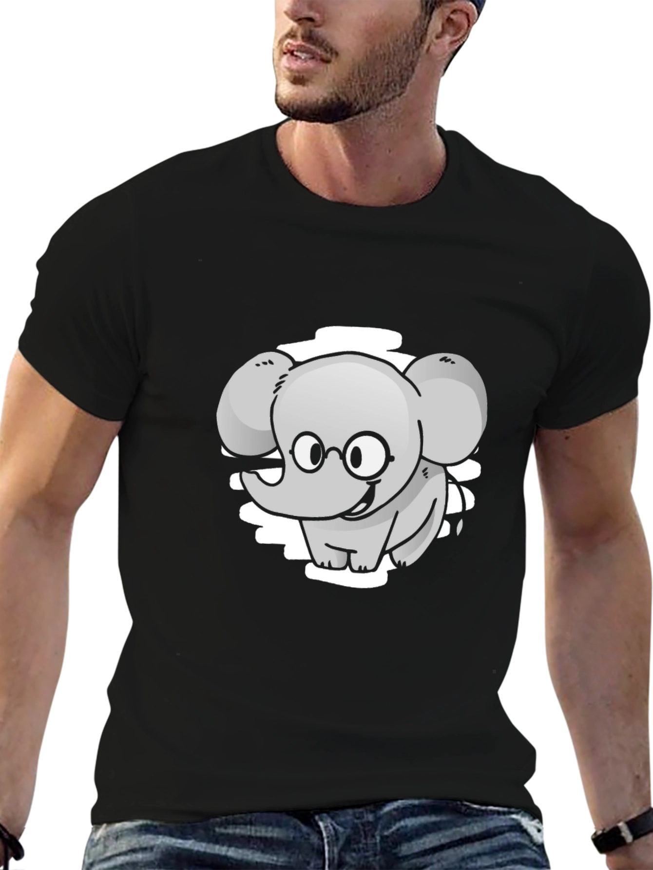 Cute Elephant Cartoon Graphic Tee