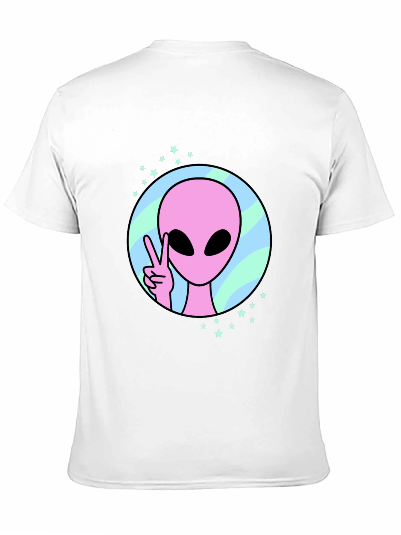 Peace Alien Graphic Tee - Black Cotton Shirt